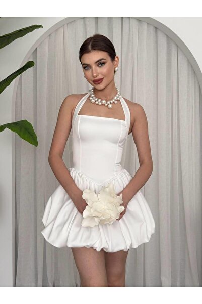 conconmoda Saten Tasarım Mini Jose Elbise