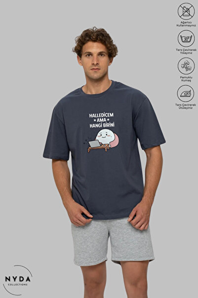 Nyda Collections Tricou cu mânecă scurtă supradimensionat din bumbac, unisex,...