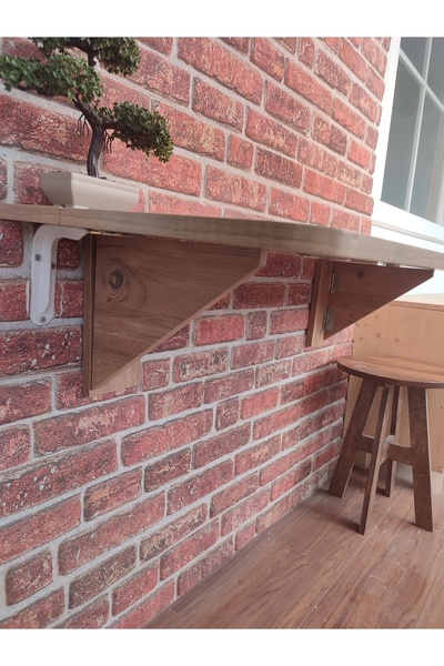 CNG Katlanabilir Duvara Monte Masa Mdf, Lake Boya Açılır Kapanır Raf Ahşap Yemek Masası Çalışma Masası