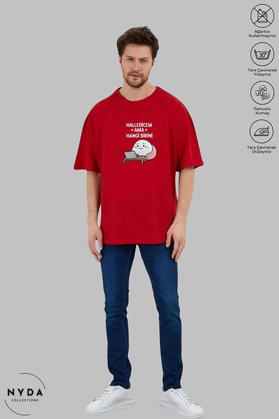 Nyda Collections Unisex Crew Neck Haledicem but Which One Printed Cotton Oversize Short Sleeve T-Shirt