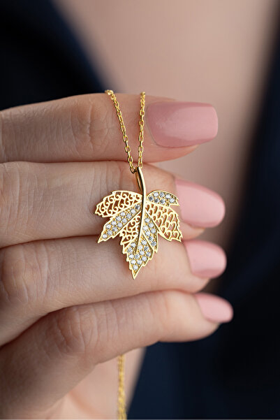 Silvano Jewelry 925 Ayar Çınar Yaprağı Kolye
