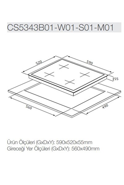 Silverline Cs5343b01 60 Cm Gazlı Siyah Cam Ankastre Ocak