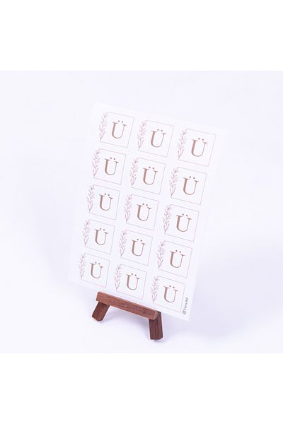 Sticksy Wedding, Wedding Alphabet Letter Set, Letter U, 3.5 cm 30 Pieces