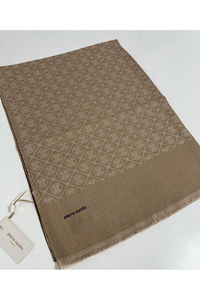 Pierre Cardin Σάλι Elegans Monogram-75 X 190-090700-983 Milk Coffee