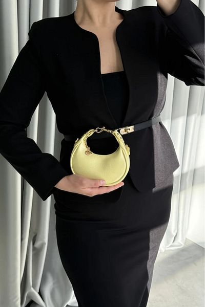 LEONAS Mini Size Accessory Detailed Women's Hand and Shoulder Bag Miusa Yellow