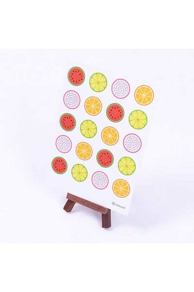 Sticksy Coloured fruit slices, sticker kit, A5 2 sheets