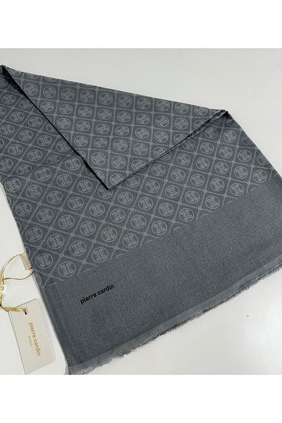 Pierre Cardin Elegans Monogram Shawl-75 X 190- 090700 -971 Gray