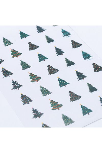 Sticksy Sticker, Christmas Pine Tree, 3 Cm, 35 Pcs