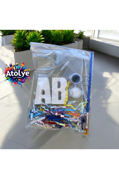 Atölye لوحة حجرية من متجر Lavi Shop مكونة من حرفين (يمكن تغيير الحروف وتغيير ...