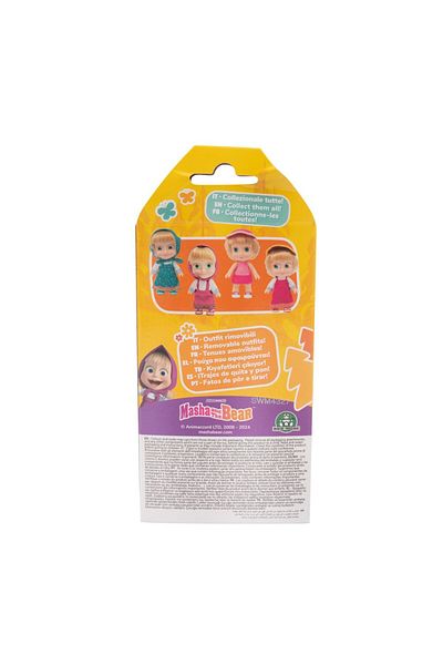 TOYFEST ماشا والدب - دمية ماشا 12 سم - بزي صيفي كلاسيكي