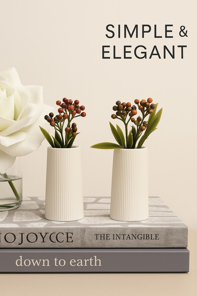 ZURİ DESİGN 2'li Minimal Bohem Tarz Iskandinav Vazo Seti – Hediyelik Modern D...