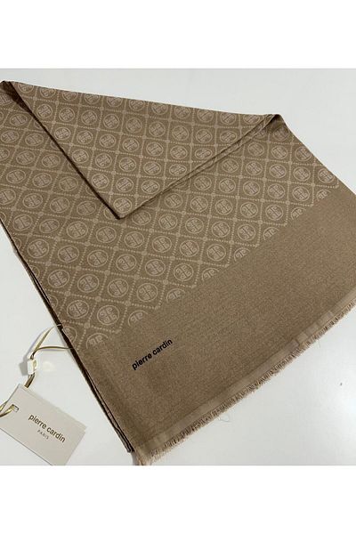 Pierre Cardin Σάλι Elegans Monogram-75 X 190-090700-983 Milk Coffee