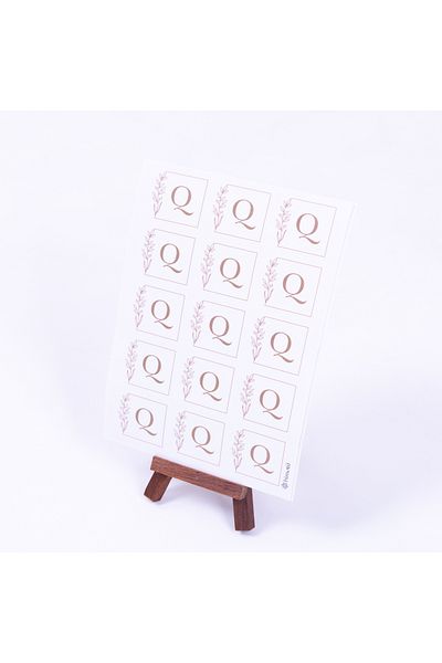 Sticksy Wedding, Wedding Alphabet Letter Set, Letter Q, 3.5 cm 30 pcs