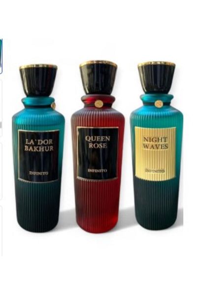 brangd barfium Infinito, Queen Rose, L'Adore Bakhoor, Night Waves, Unisex Perfume Set (3 in 200ml)