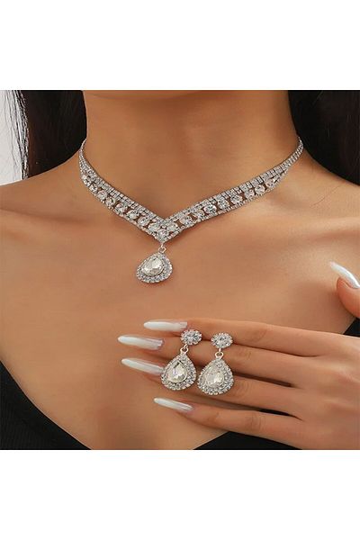 Flaner Paris Accessorize مجموعة قلادة وأقراط من حجر التراث الرائع