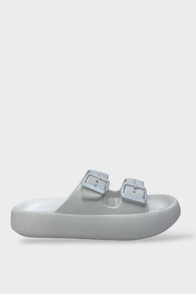 Liger Papuci Eva albi unisex - cataramă dublă, ușoare medicale