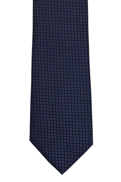 1001 Kravat 7 cm Wide Navy Blue Patterned Thin Tie