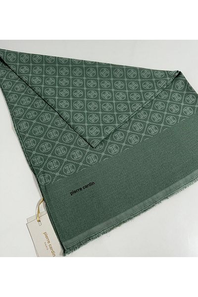 Pierre Cardin Σάλι Elegans Monogram, μέγεθος 75x190 - Πράσινο Nefti