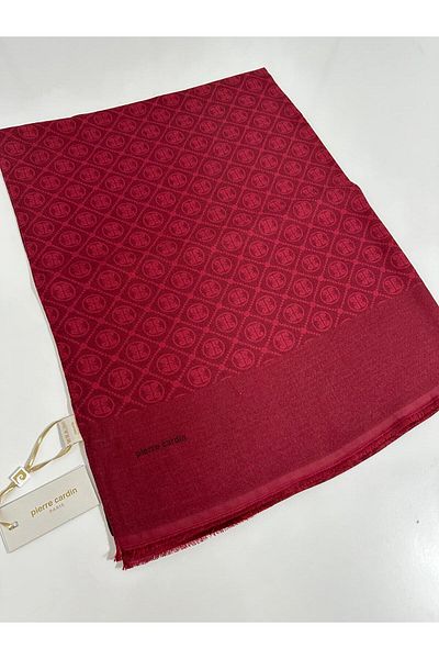 Pierre Cardin Elegans Monogram Shawl-75 X 190- 090700 -941 Claret Red