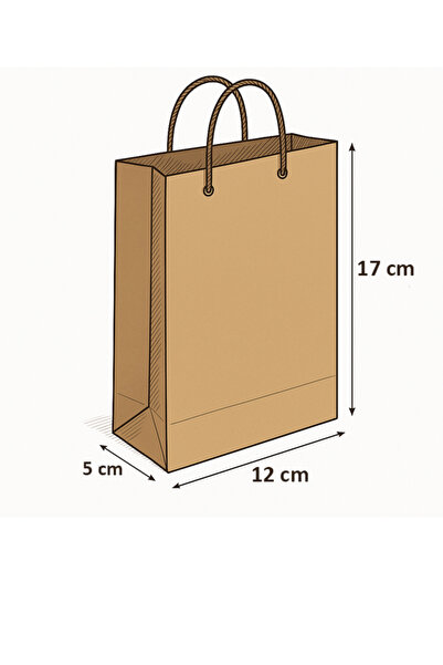 OLİ Art Kraft Çanta 12x17cm 12 ADET Kalın Kraft Poşet Kraft Poşet Hediye Poşeti 12 Ad.
