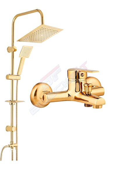 BF BLACKFİT Gold Tepe Duş Seti Duş Robotu Banyo Duş Bataryası Yağmurlama Duş ...