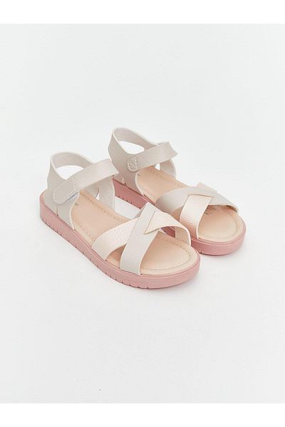 LC Waikiki Κοριτσίστικα σανδάλια LCW STEPS Cross Strap Velcro