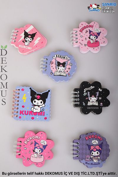 kuromi Dekomus Licensed New Season 2-Piece Shaped Spiral Mini Notepad