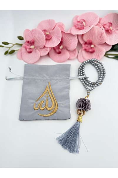 Uğurlu Hac حقيبة مطرزة ديسكو روز لؤلؤة مسبحة صندوق هدية