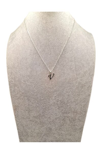 Han Ticarethane Gümüş Renk V Harfi Kolye