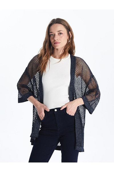 LC Waikiki Lcwaikiki Classic Shawl Collar Openwork Women's Knitwear Cardigan