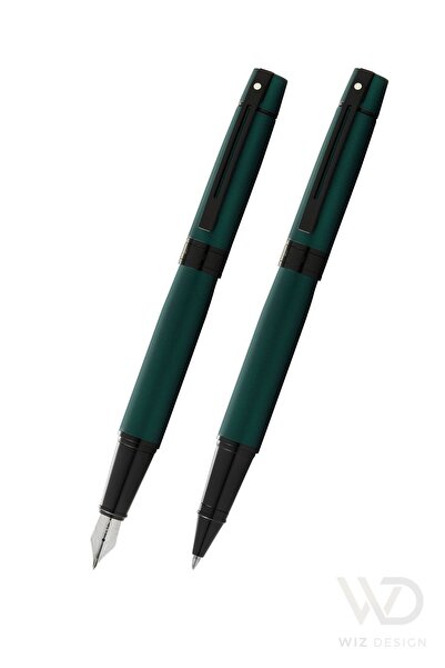 Sheaffer مجموعة أقلام حبر من سلسلة 300 باللون الأخضر غير اللامع مع صندوق هدايا خاص