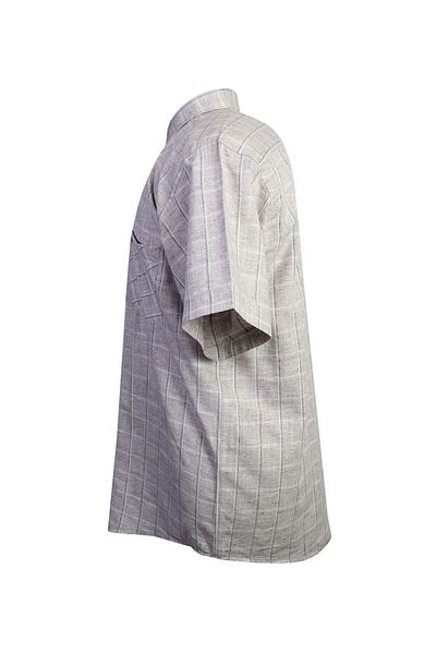 tambattal Large Size Short Sleeve Poplin Linen Shirt Plaid Suitable for 120Kg-165Kg