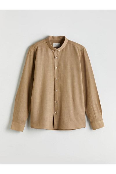 LC Waikiki Ανδρικό μακρυμάνικο πουκάμισο Dobby LCW Vision Slim Fit