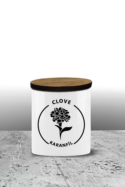 yeditepe hayat Clove Storage Container - Ceramic Storage Container - Spice Rack - 300ml Storage Container