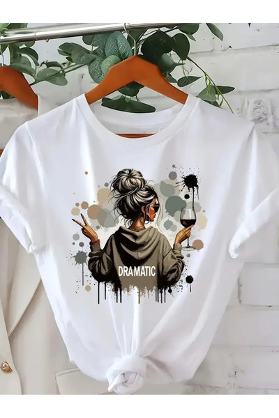 l'eivor تي شيرت نسائي مطبوع بتصميم خاص دراماتيكي