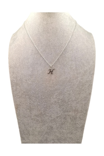 Han Ticarethane Silver Color Letter H Necklace