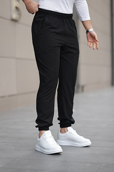 TOMMY LIFE Erkek Büzgülü Paçalı Jogger Alt Eşofman 82166 Siyah