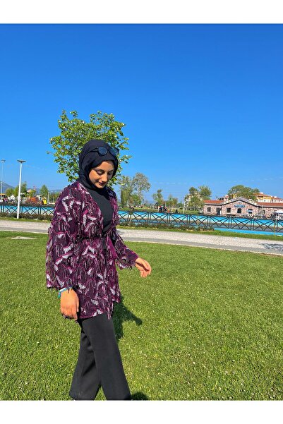 DİLEKBUTİK Κιμάνο με φούντες σιφόν χωρίς φόδρα