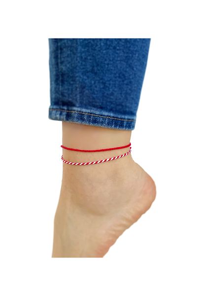 Atölye Merdiven 2-Pack Cotton Rope Anklet Red Luck Rope Marteniçka Allergy There Are No False