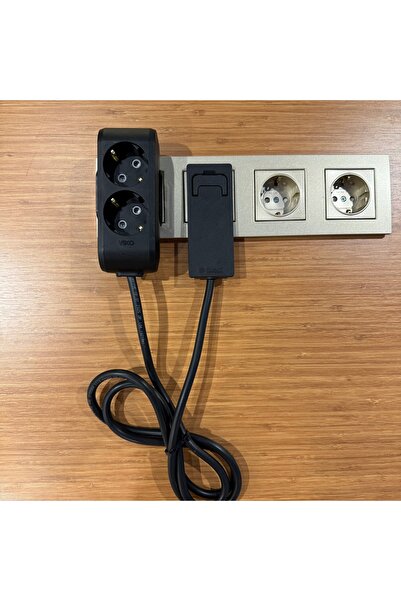 Noki 3 Metre 2’li Priz – Ultra Ince Fişli Uzatma Kablosu – Siyah | Şık Ve Güv...