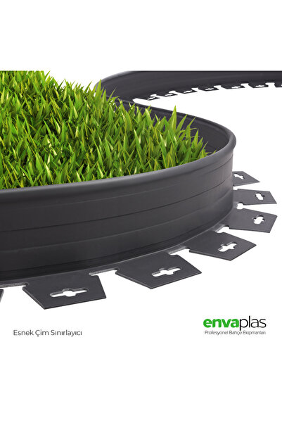 EnvaPlas Profesyonel Bahçe Ekipmanları Pratik Garden Çim Ayırıcı 10 M Antrasi...