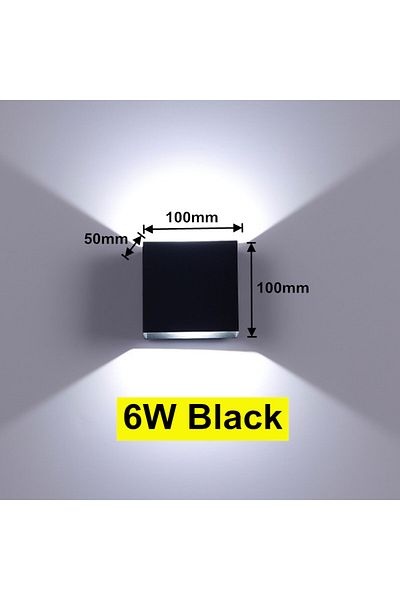 Choice Cold White 6000K Black Body Indoor LED Wall Lamp Aluminium Cube Style Wall Light For Bedroom Living