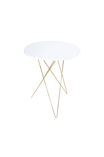 SAHABA Round white steel table 2307