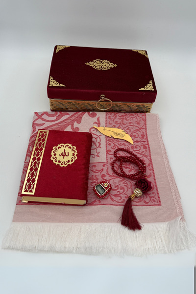 Uğurlu Hac Set de genți cadou din catifea cu accesorii din fier