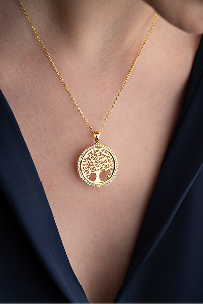 Silvano Jewelry 925 Ayar Gümüş Bereket Şans Hayat Ağacı Kolye