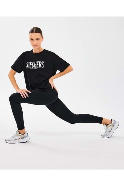 SKECHERS W Loose Fit Graphic T-shirt S2510131 Γυναικείο μπλουζάκι μαύρο