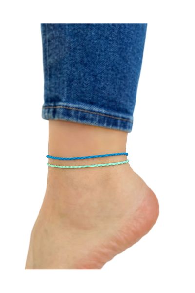 Atölye Merdiven 2-Piece Blue Tone Unisex Rope Anklet Combination