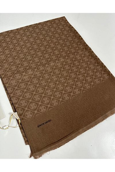 Pierre Cardin Σάλι Elegans Monogram-75 X 190-090700-931 Ανοιχτό καφέ
