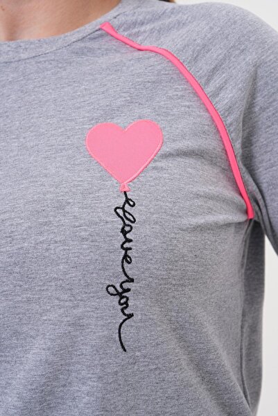 Mecit Pijama Mecit 6200 Сірий спортивний жіночий піжамний комплект