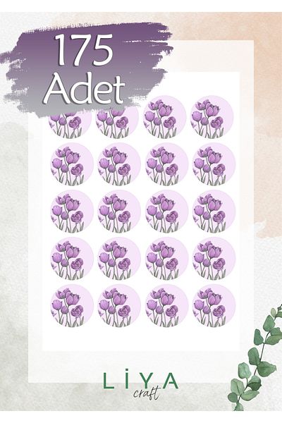 LiyaCraft Purple Round Flower Set 175 Pieces (3 cm)